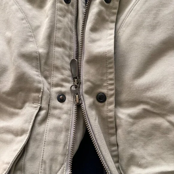 Nautica Mens Detachable Flannel Lining Zip/Snap Up Chore Barn Coat SZ L Tan - Picture 10 of 16